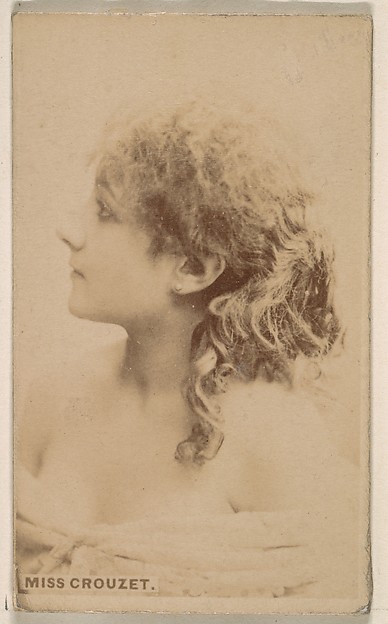 Miss Crouzet, from the Actresses series (N246), Type 1, issued by Kinney Brothers to promote Sporting Extra Cigarettes
