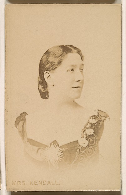 Mrs. Kendall, from the Actresses series (N246), Type 1, issued by Kinney Brothers to promote Sporting Extra Cigarettes