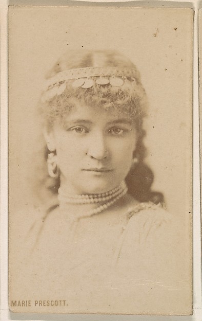 Marie Prescott, from the Actresses series (N246), Type 1, issued by Kinney Brothers to promote Sporting Extra Cigarettes