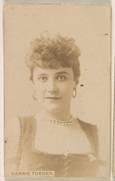 Carrie Turner, from the Actresses series (N246), Type 1, issued by Kinney Brothers to promote Sporting Extra Cigarettes