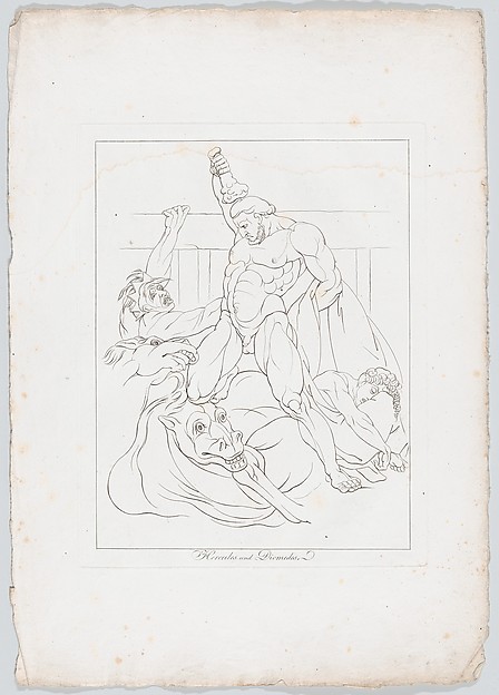 Hercules Slays Diomedes and his Flesh-Eating Mares (Apollodorus, II, 5, 8 and Quintus Smyrnaeus, VI, 247-250)