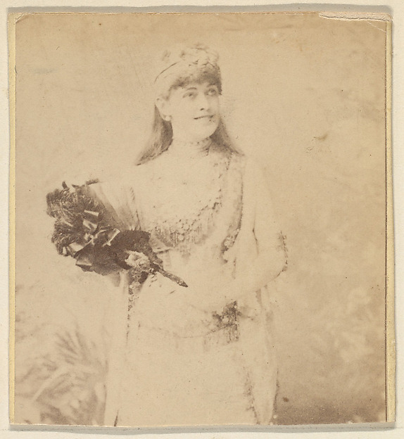 Actress holding bouquet of flowers, from the Actresses series (N246), Type 2, issued by Kinney Brothers to promote Sporting Extra Cigarettes