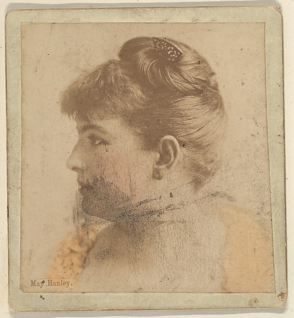 May Hanley, from the Actresses series (N246), Type 2, issued by Kinney Brothers to promote Sporting Extra Cigarettes