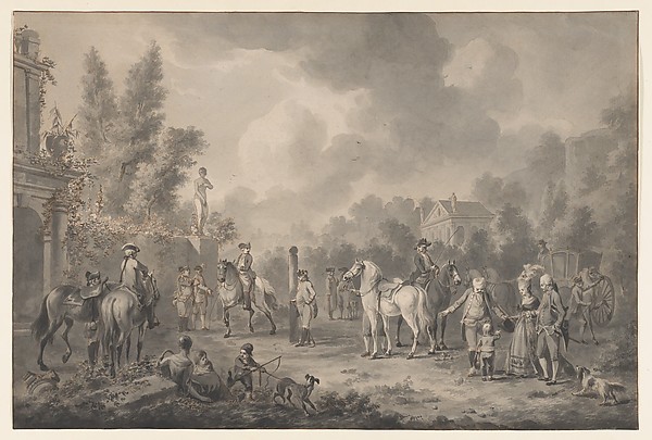 A Riding School with a Visiting Family
