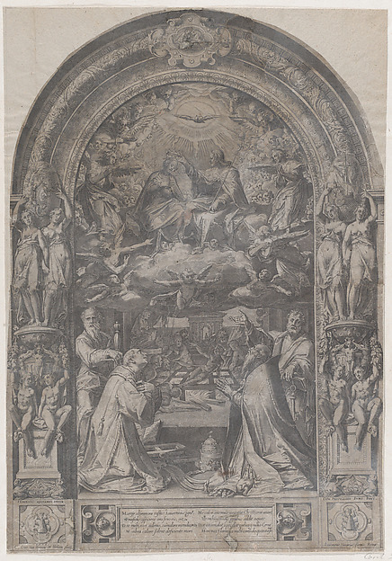 The Coronation of the Virgin with St Lawrence, St Paul, St Peter and St Sixtus by Cornelis Cort