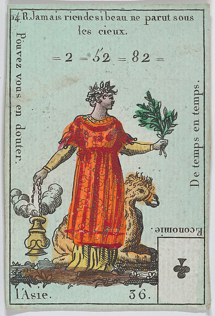 L'Asie from playing cards "Jeu d'Or"