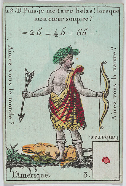 L'Amerique from playing cards "Jeu d'Or"