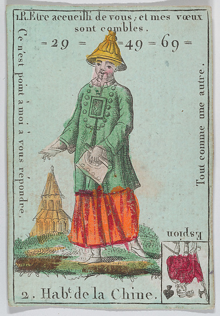 Hab.t de la Chine from playing cards "Jeu d'Or"