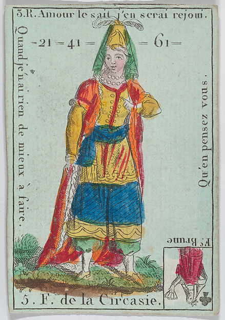F. de la Circasie from playing cards "Jeu d'Or"