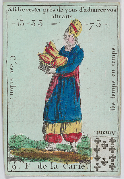 F. de la Carie from playing cards "Jeu d'Or"