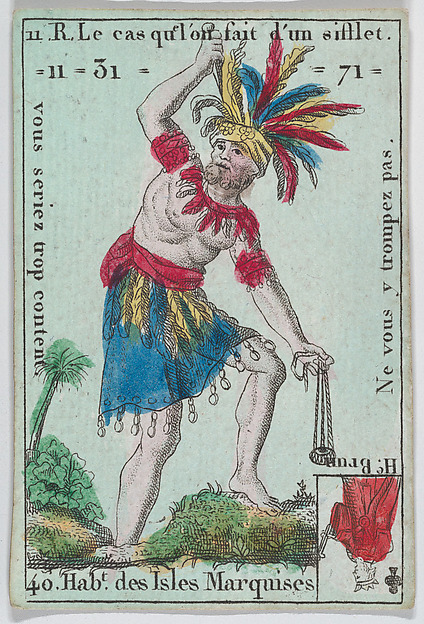 Hab.ts de l'Isle Marquises from playing cards "Jeu d'Or"