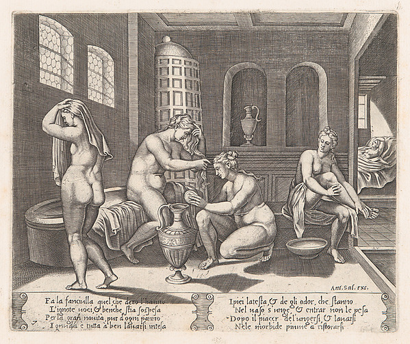 Plate 7: Psyche attended in her bath, from "The Story of Cupid and Psyche as told by Apuleius"