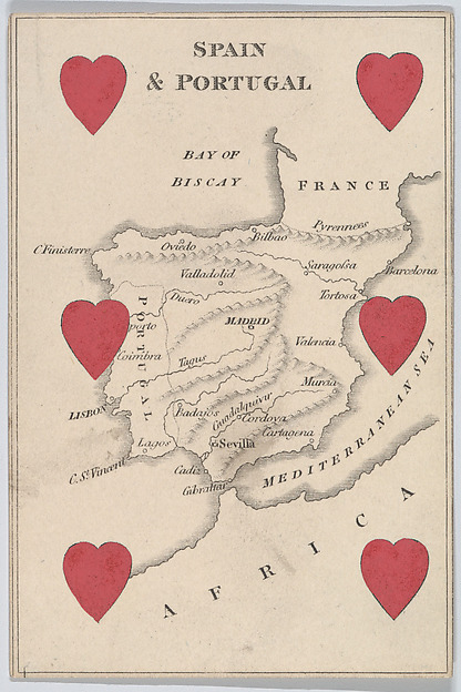 Spain and Portugal in Europe, from "Court Game of Geography"