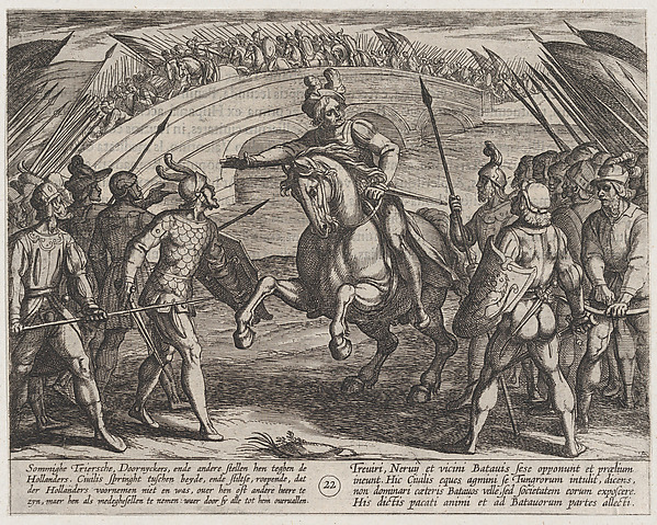 Plate 22: Civilis Separates German and Dutch Troops, from The War of the Romans Against the Batavians (Romanorvm et Batavorvm societas)