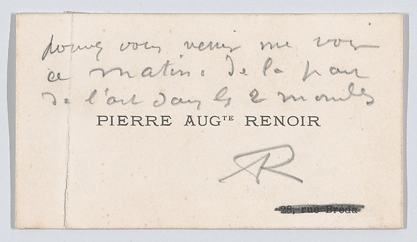 Pierre-Auguste Renoir, calling card