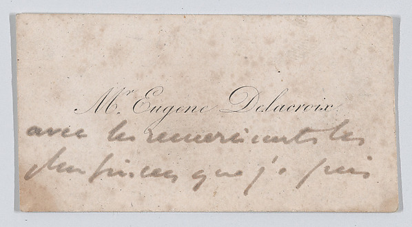 Eugène Delacroix, calling card