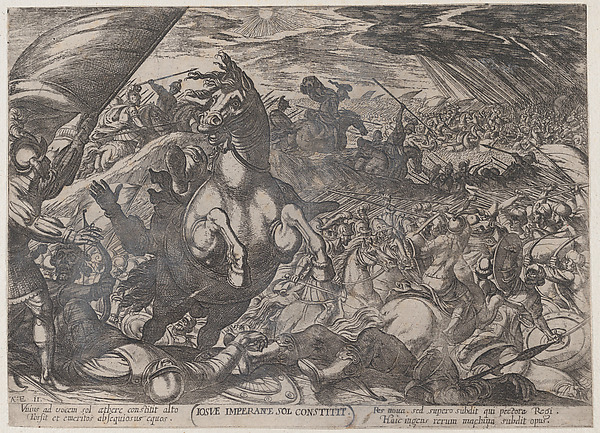 Plate 11: Joshua Ordering the Sun to Stand Still, from "The Battles of the Old Testament" by Antonio Tempesta