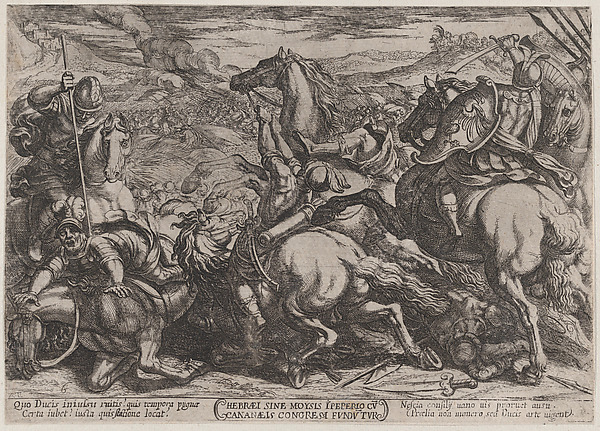 Plate 6: The Israelites Defeated by the Canaanites for Having Disobeyed Moses, from "The Battles of the Old Testament" by Antonio Tempesta