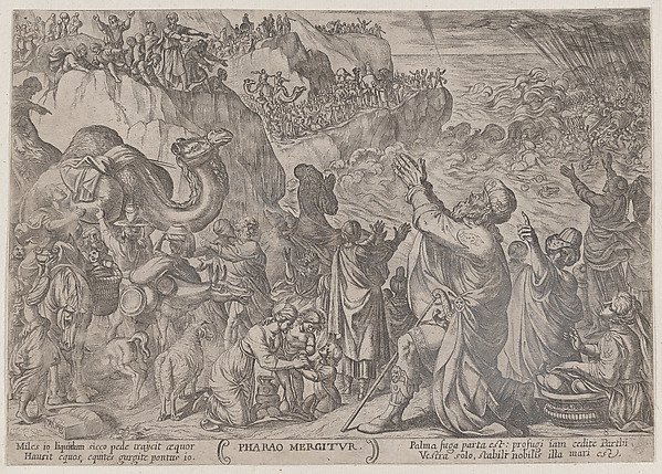 Plate 8: The Egyptians Drowning in the Red Sea, from "The Battles of the Old Testament" by Antonio Tempesta