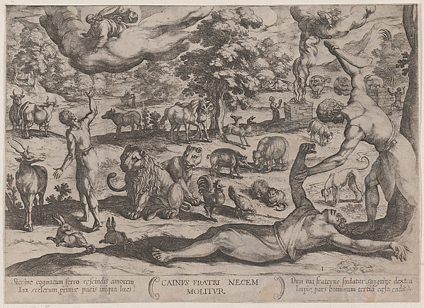 Plate 1: Cain Killing Abel, from 'The Battles of the Old Testament'