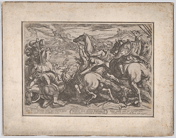 Plate 6: The Israelites Defeated by the Canaanites for Having Disobeyed Moses, from 'The Battles of the Old Testament' by Antonio Tempesta