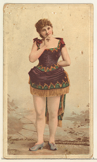 Actress posing pensively with hand held to lips, from Stars of the Stage, Second Series (N130) issued by Duke Sons & Co. to promote Honest Long Cut Tobacco