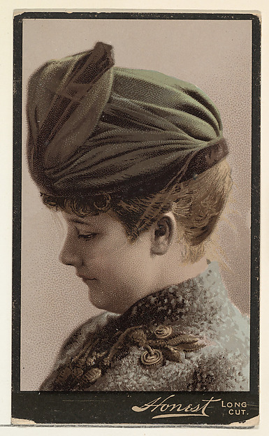 Actress wearing green cloth turban, from Stars of the Stage, Third Series (N131) issued by Duke Sons & Co. to promote Honest Long Cut Tobacco