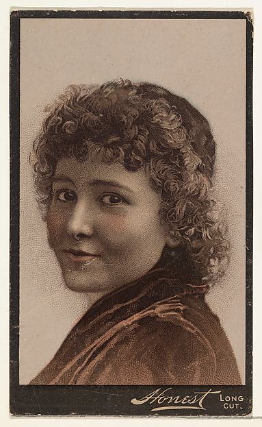 Actress with curly short hair, from Stars of the Stage, Third Series (N131) issued by Duke Sons & Co. to promote Honest Long Cut Tobacco