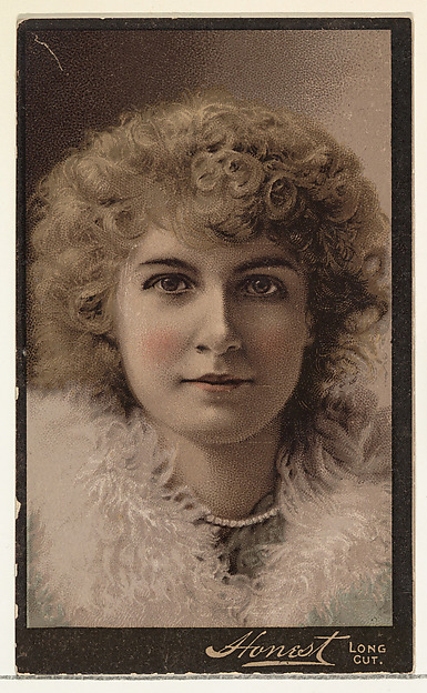 Blonde actress wearing white fur collar, from Stars of the Stage, Third Series (N131) issued by Duke Sons & Co. to promote Honest Long Cut Tobacco