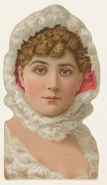 Actress wearing white feathers, from Stars of the Stage, Fourth Series (N132) issued by Duke Sons & Co. to promote Honest Long Cut Tobacco