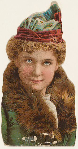Actress wearing bodice with fur neckline, from Stars of the Stage, Fourth Series (N132) issued by Duke Sons & Co. to promote Honest Long Cut Tobacco