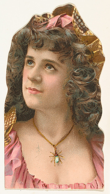 Actress wearing pendant in shape of insect, from Stars of the Stage, Fourth Series (N132) issued by Duke Sons & Co. to promote Honest Long Cut Tobacco