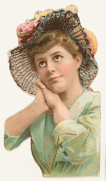 Actress holding hands beneath chin, from Stars of the Stage, Fourth Series (N132) issued by Duke Sons & Co. to promote Honest Long Cut Tobacco