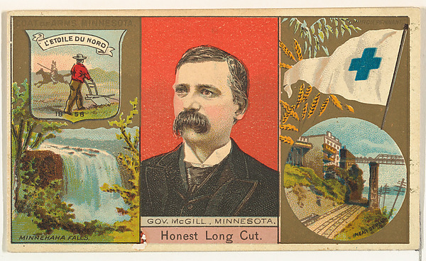 Governor McGill, Minnesota, from "Governors, Arms, Etc." series (N133-1), issued by Duke Sons & Co.
