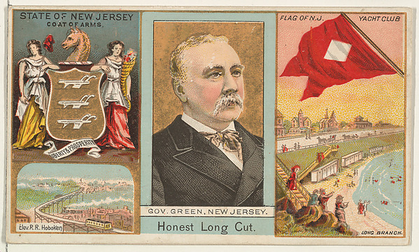 Governor Green, New Jersey, from "Governors, Arms, Etc." series (N133-1), issued by Duke Sons & Co.