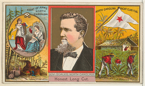 Governor Scales, North Carolina, from "Governors, Arms, Etc." series (N133-1), issued by Duke Sons & Co.