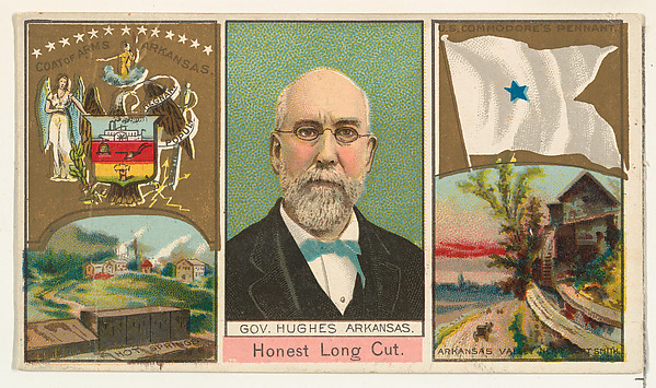 Governor Hughes, Arkansas, from "Governors, Arms, Etc." series (N133-1), issued by Duke Sons & Co.