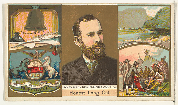 Governor Beaver, Pennsylvania, from "Governors, Arms, Etc." series (N133-1), issued by Duke Sons & Co.