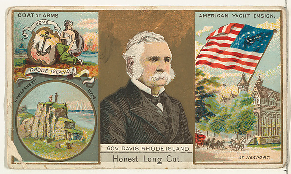Governor Davis, Rhode Island, from "Governors, Arms, Etc." series (N133-1), issued by Duke Sons & Co.