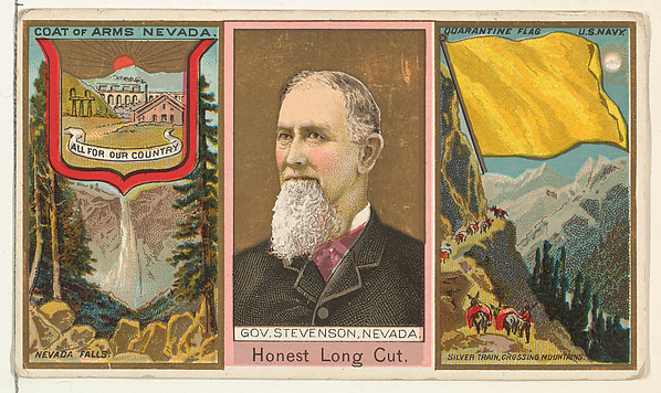 Governor Stevenson, Nevada, from "Governors, Arms, Etc." series (N133-1), issued by Duke Sons & Co.