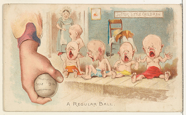 A Regular Ball, from the Talk of the Diamond set (N135) issued by Duke Sons & Co., a branch of the American Tobacco Company