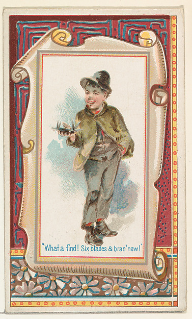 "What a find! Six blandes & bran' new!," from the Terrors of America set (N136) issued by Duke Sons & Co. to promote Honest Long Cut Tobacco
