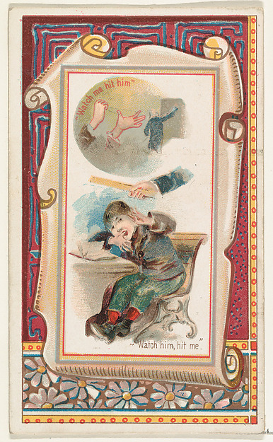 "Watch me hit him," "Watch him hit me," from the Terrors of America set (N136) issued by Duke Sons & Co. to promote Honest Long Cut Tobacco