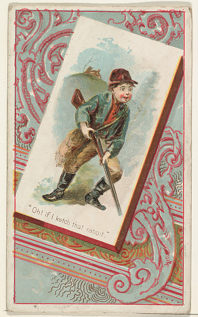 "Oh! if I ketch that rabbit," from the Terrors of America set (N136) issued by Duke Sons & Co. to promote Honest Long Cut Tobacco
