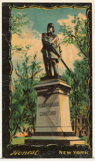 Garibaldi Monument, Washington Square Park, New York City, from the Transparencies series (N137) issued by W. Duke, Sons & Co. to promote Honest Long Cut Tobacco