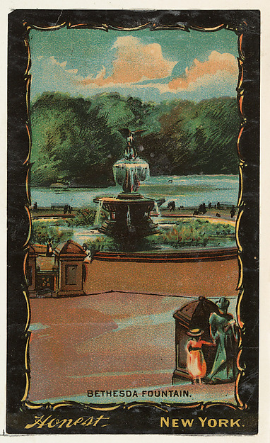 Bethesda Fountain, Central Park, New York City, from the Transparencies series (N137) issued by W. Duke, Sons & Co. to promote Honest Long Cut Tobacco