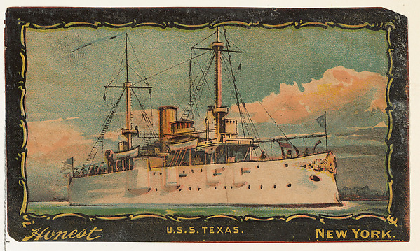U.S.S. Texas, from the Transparencies series (N137) issued by W. Duke, Sons & Co. to promote Honest Long Cut Tobacco