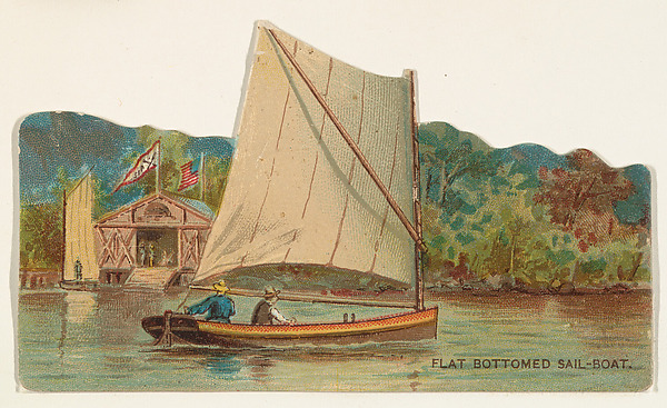 Flat Bottomed Sailboat, from the Types of Vessels series (N139) issued by Duke Sons & Co. to promote Honest Long Cut Tobacco