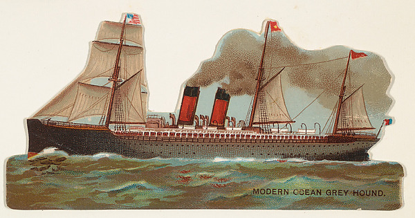 Modern Ocean Grey Hound, from the Types of Vessels series (N139) issued by Duke Sons & Co. to promote Honest Long Cut Tobacco