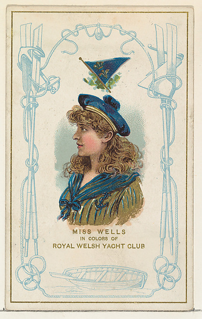 Miss Wells in Colors of the Royal Welsh Yacht Club, from the Yacht Colors of the World series (N140) issued by Duke Sons & Co. to promote Honest Long Cut Tobacco by W. Duke, Sons & Co., The Metropolitan Museum of Art